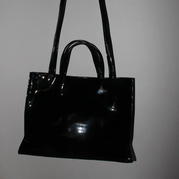 Telfar Medium Shopping Bag - Black Patent - Picture 6 of 7